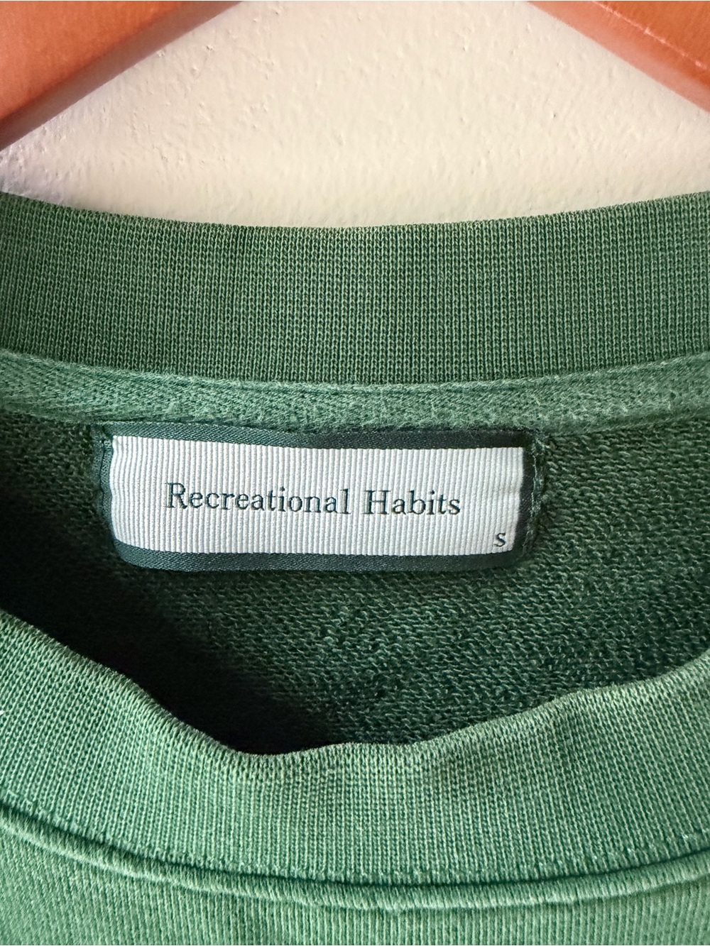 Recreational Habits Varsity Green Crew Neck Pullover Sweatshirt Small - Picture 7 of 7